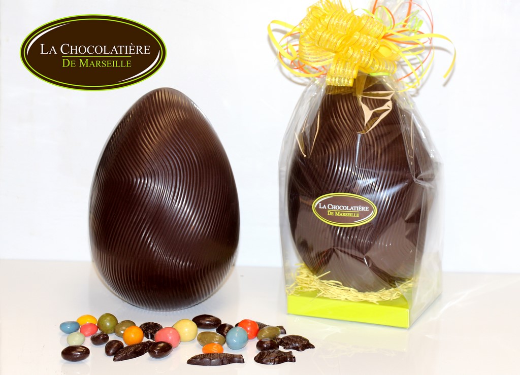 Oeuf Weiss en chocolat noir Ebène 72% - 500g - Pâques